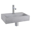 Differnz Flat fonteinset - 38x24x8cm - Rechthoek - 1 kraangat - Recht chromen kraan - Beton Grijs SW373116