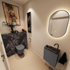 MONDIAZ TURE-DLUX 40cm toiletmeubel Dark Grey. EDEN wastafel Lava positie links. Met 1 kraangat. SW1103759