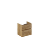 Thebalux hoge onderkast type3 60cm 2x lade greeploos 2x houten greeplijst 1x uitsparing incl witte sifonset SW765871