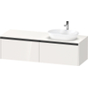 Duravit Ketho 2 wastafelonderbouwkast incl. consoleplaat met 2 laden voor waskom rechts 160x55x45.9cm met handgrepen antraciet hoogglans wit SW772914