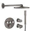 GROHE Grohtherm SmartControl Regendoucheset Inbouw - inbouwboxen - hoofddouche rond - staaf handdouche - geborsteld hard graphite SW909600