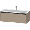 Duravit Ketho 2 wastafelonderbouwkast met 1 lade voor enkele wastafel 121x48x44cm met greep antraciet Linnen mat SW772112