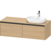 Duravit Ketho 2 wastafelonderbouwkast incl. consoleplaat met 2 laden voor waskom rechts 140x55x45.9cm met handgrepen antraciet natuur eiken mat SW771886