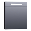 BRAUER Promise Deluxe spiegelkast - 60x70x15cm - met directe verlichting 1 rechtsdraaiende dubbelzijdige spiegeldeur mat zwart SW371684