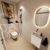 MONDIAZ TURE-DLUX 40cm toiletmeubel Talc. EDEN wastafel Glace positie links. Zonder kraangat. SW1103169