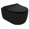 Plieger Kansas wandclosetpack met compact wandcloset diepspoel spoelrandloos 36x49cm inclusief softclose slim closetzitting en lift-off mat zwart SW500121