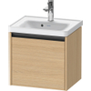 Duravit Ketho 2 wastafelonderbouwkast met 1 lade 48.4x37.5x44cm met greep antraciet natuur eiken mat SW772034