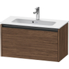 Duravit Ketho 2 wastafelonderbouwkast met 1 lade 68x39x44cm met greep antraciet donker noten mat SW772223