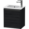 Duravit Ketho 2 fonteinkast met 1 deur 41x29.2x44cm rechts, met greep antraciet eiken zwart mat SW772049