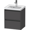 Duravit Ketho 2 Wastafelonderkast - 2 laden - 48.4x37.5x54.9cm - grepen antraciet - grafiet mat SW772439