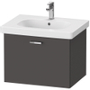 Duravit XBase Wastafelonderkast 60x45.8x44.8cm 1 lade Standaard greep met softclose spaanplaat Grafiet Mat SW444552