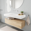 MONDIAZ ALAN 120cm - onderkast - washed oak - 1 lade - vrijhangende wastafel - wasbak midden - 0 kraangaten - talc SW408568