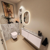 MONDIAZ TURE-DLUX 120cm toiletmeubel Rosee. EDEN wastafel Glace positie links. Met 1 kraangat. SW1103507