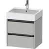 Duravit Ketho 2 wastafelonderbouwkast - 2 laden - 58.4x46x54.9cm - grepen antraciet - betongrijs mat SW772667