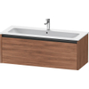 Duravit Ketho 2 wastafelonderbouwkast met 1 lade voor enkele wastafel 121x48x44cm met greep antraciet noten mat SW772412