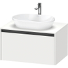Duravit Ketho 2 wastafelonderbouwkast incl. consoleplaat met 1 lade 80x55x45.9cm met handgreep antraciet wit mat SW772873