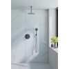 Fortifura Calvi Inbouw Regendoucheset - rond - thermostatisch - plafondarm - 25cm hoofddouche - ronde handdouche - gladde slang - Geborsteld Gunmetal PVD SW1244913