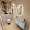 MONDIAZ TURE-DLUX 80cm toiletmeubel Clay. EDEN wastafel Glace positie links. Met 1 kraangat. SW1103222