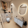 MONDIAZ TURE-DLUX 80cm toiletmeubel Clay. EDEN wastafel Glace positie rechts. Met 1 kraangat. SW1103205