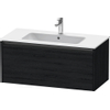 Duravit Ketho 2 wastafelonderbouwkast met 1 lade 101x48x44cm met greep antraciet eiken zwart mat SW771927