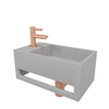 Wiesbaden Julia fonteinset Solid Surface 35x20x16cm betonlook links incl Amador fonteinkraan koper SW794340