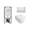 Villeroy & Boch Subway 2.0 Compact met softclose zitting toiletset met geberit inbouwreservoir en sigma 01 drukplaat wit sw6241