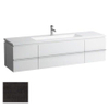 Laufen New Case Living Square onderbouwkast 129x47.6x45.9cm 1 lade. 2 deuren 2 glasplaten hout antraciet eiken 0084242