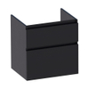 Saniclass Advance wastafelonderkast 60x46x60cm 2 softclose greeploze lades met 1 sifonuitsparing MFC Black Wood SW421265