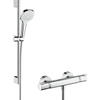 Hansgrohe Croma Select E douchecombinatie: met glijstangset met Croma Select E Vario handdouche 65cm met Ecostat Comfort douchekraan thermostatisch wit/chroom 0605337