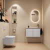 MONDIAZ TURE-DLUX Toiletmeubel - 80cm - Cale - EDEN - wastafel Ostra - positie rechts - 1 kraangat SW1104758
