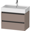 Duravit Ketho 2 wastafelonderbouwkast met 2 laden 78.4x46x54.9cm met grepen antraciet basalt mat SW772686