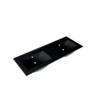 Adema Night meubelwastafel - 121x2x46cm - overloop - 2 wasbakken - 0 kraangaten - keramiek - mat zwart SW773933