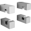 Clou Hold Me spiegelklemmen 1.5x3.5cm set van 4 vierkant chroom SW9708