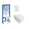 Villeroy & Boch Subway 2.0 toiletset met inbouwreservoir, softclose en quick release closetzitting en bedieningsplaat wit SW10173