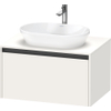 Duravit Ketho 2 wastafelonderbouwkast incl. consoleplaat met 1 lade 80x55x45.9cm met handgreep antraciet wit supermat SW772237