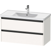 Duravit Ketho 2 wastafelonderbouwkast met 2 laden 98.4x45.5x54.9cm met grepen antraciet wit supermat SW771786