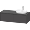 Duravit Ketho 2 wastafelonderbouwkast incl. consoleplaat met 2 laden voor waskom rechts 140x55x45.9cm met handgrepen antraciet grafiet mat SW772033