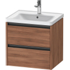 Duravit Ketho 2 wastafelonderbouwkast met 2 laden 58.4x45.5x54.9cm met grepen antraciet noten mat SW771930