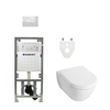 Villeroy en Boch Subway 2.0 DirectFlush ceramic+ toiletset met Geberit reservoir en bedieningsplaat wit SW17597