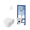 Villeroy en Boch Subway 2.0 DirectFlush ceramic+ toiletset met Grohe reservoir en bedieningsplaat wit SW17600