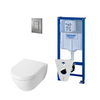 Villeroy Boch Subway 2.0 DirectFlush Toiletset - grohe reservoir - bedieningsplaat - mat chroom SW17596