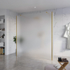 FugaFlow Eccelente Vetro Vrijstaande inloopdouche badkamer - 180x200cm - Glas mat - antikalk - 8mm veiligheidsglas - 2 zijwanden 30cm - met wandarmen en hoekprofielen - Messing geborsteld (goud) - SW1125764