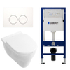Villeroy & Boch O.novo Toiletset vlakspoel met basic zitting UP100 reservoir en Delta 25 Wit Knop SW18092