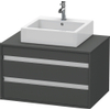 Duravit Ketho Wastafelonderkast 80x55.1x49.6cm Standaard greep met softclose spaanplaat Grafiet Mat 0300713