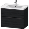 Duravit D-Neo wastafelonderkast 78.4x62.5x45.2cm 2 lades Eiken (zwart) Mat SW640727