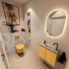MONDIAZ TURE-DLUX 60cm toiletmeubel Ocher. EDEN wastafel Glace positie rechts. Met 1 kraangat. SW1103359