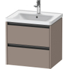 Duravit Ketho 2 Wastafelonderkast - 2 laden - 58.4x45.5x54.9cm - grepen antraciet - basalt mat SW772825