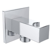 Wiesbaden Wandaansluitbocht met handdouchehouder vierkant 1/2" chroom SW21235