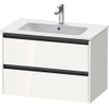 Duravit Ketho 2 wastafelonderbouwkast met 2 laden 81x48x55cm met grepen antraciet hoogglans wit SW772938
