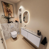 MONDIAZ TURE-DLUX 120cm toiletmeubel Cale. EDEN wastafel Glace positie links. Zonder kraangat. SW1103194